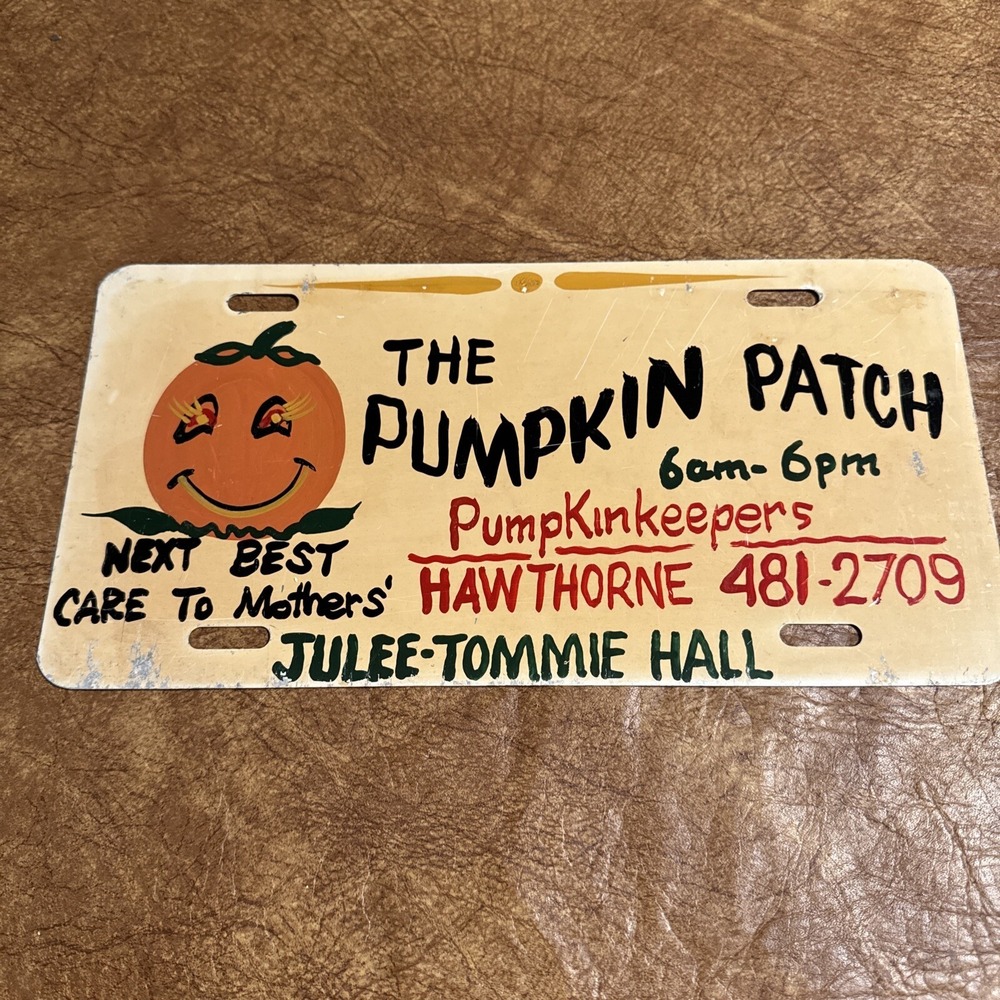 Vintage The pumpkin patch license plate